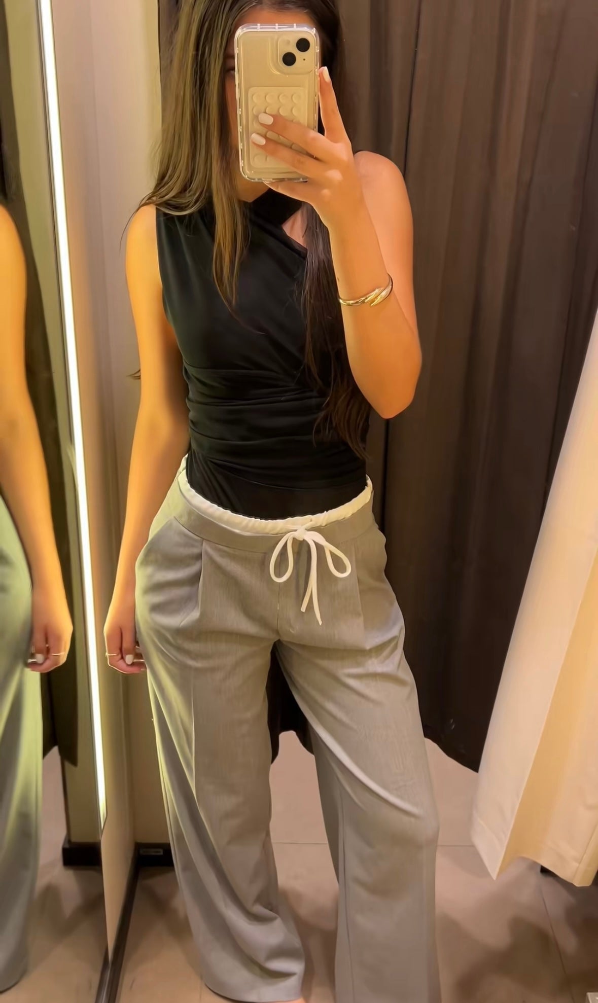 Pantalon Large Double Ceinture