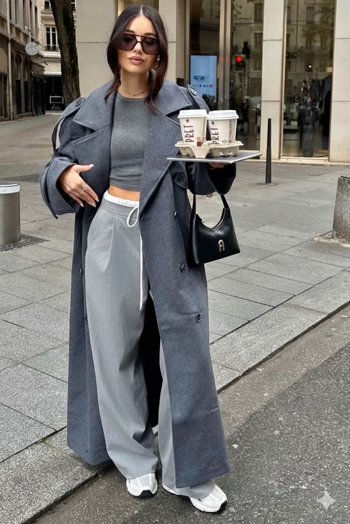 Pantalon Large Double Ceinture