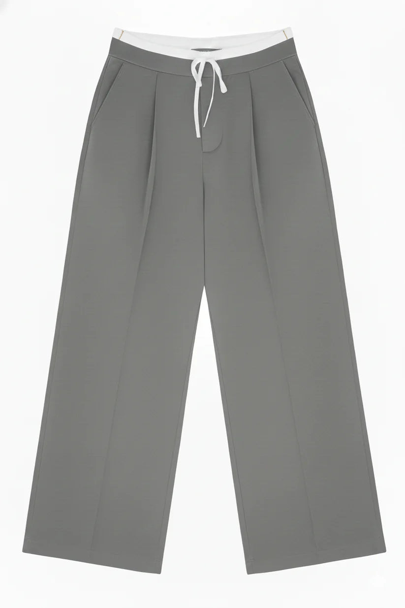 Pantalon Large Double Ceinture