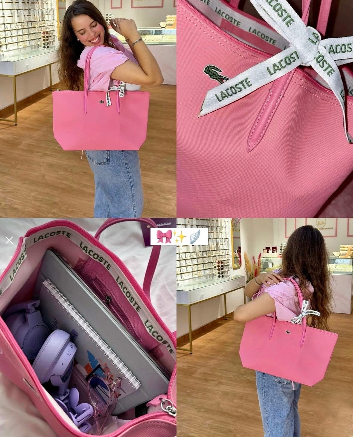 Pink Lacoste Bag 🐊🎀✨